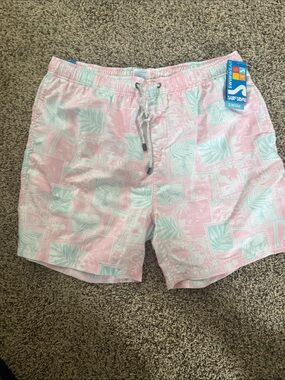 Palm-Print Men’s Swim Shorts -